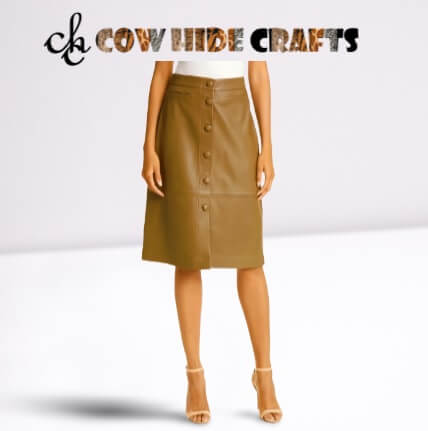 Knee Length Leather Skirt