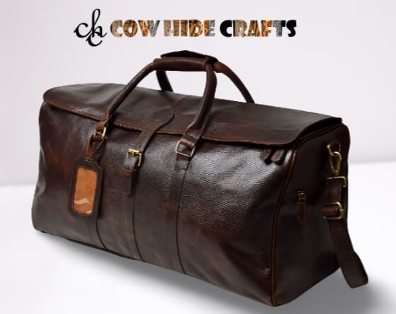 large leather holdall duffle bag 