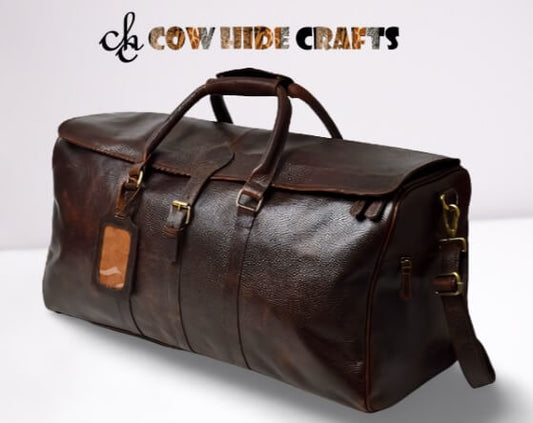 large leather holdall duffle bag 