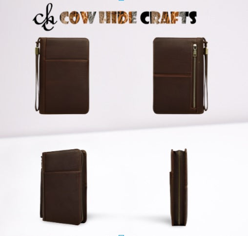 Leather cigar organizer with accessory slots