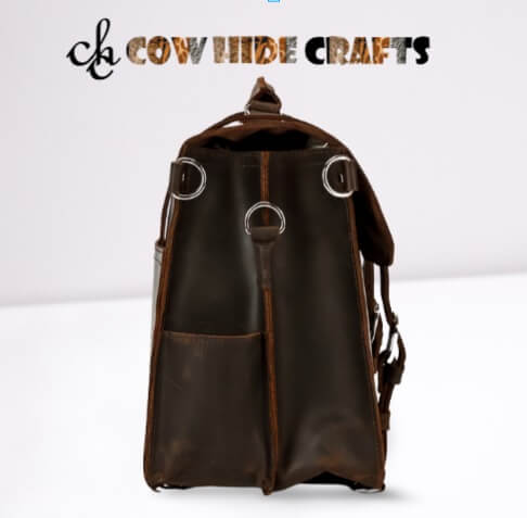  Leather convertible satchel side view