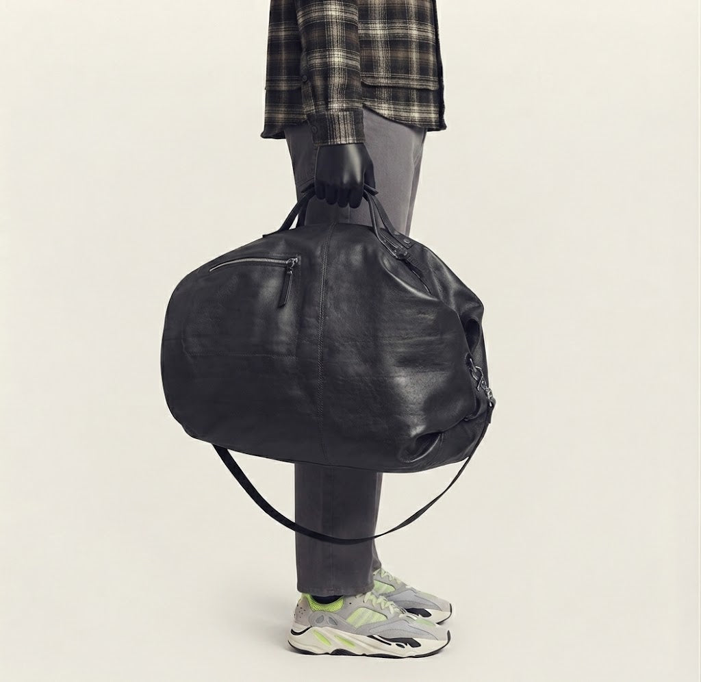 Adjustable strap extended for backpack carry on leather duffle bag