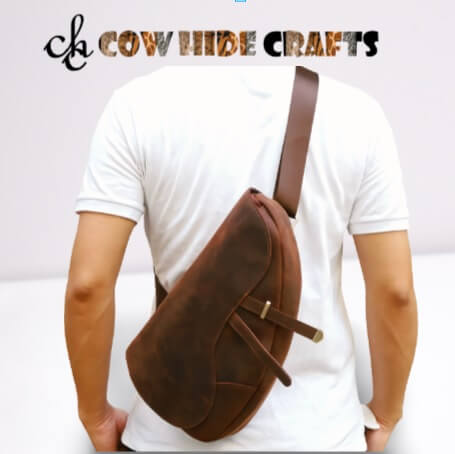 Leather fanny pack brown chest pack
