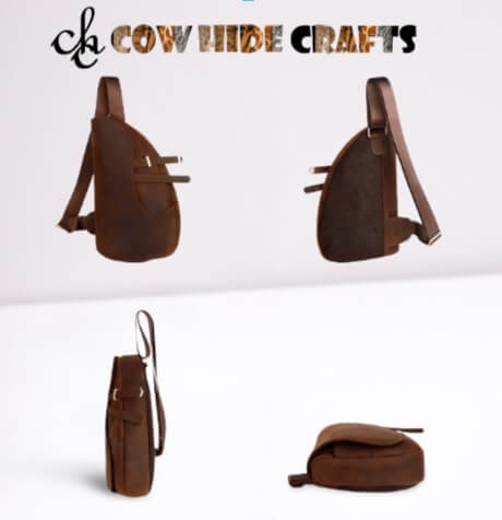 Leather fanny pack outside zipper pocket