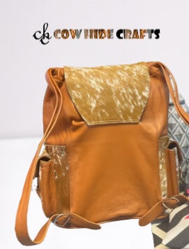 Leather flap backpack 