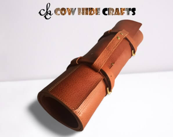 Leather knife roll expandable foldable style