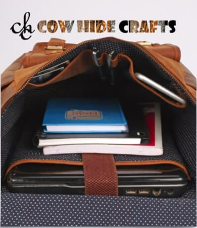 leather backpack with laptop sleeve