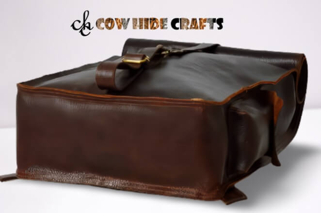 leather rolltop buckle closure detail
