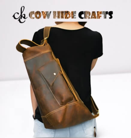 leather sling rucksack crossbody backpack
