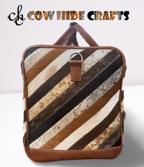 Leather travel duffle bag