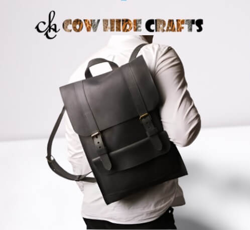 Leather workplace shoulder bag black sleek
