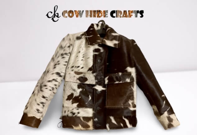 loose fit cowhide fur jacket