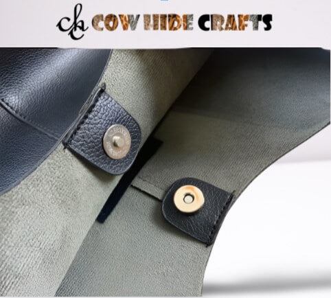 Magnetic closure sloppy leather tote