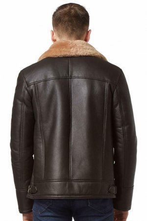  Man wearing RAF sheepskin bomber jacket – classic WW2 military aviator leather style