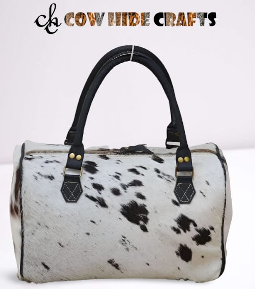 Mini cowhide duffle compact travel bag