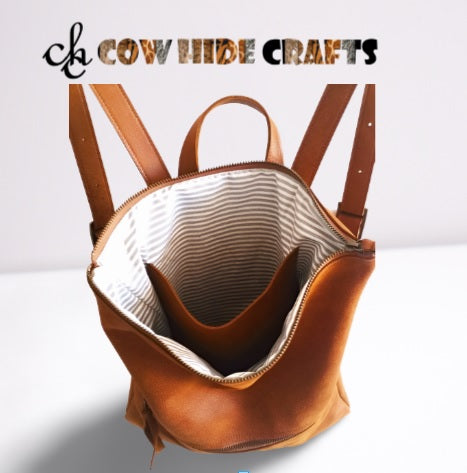 Minimalist leather backpack loose relaxed style