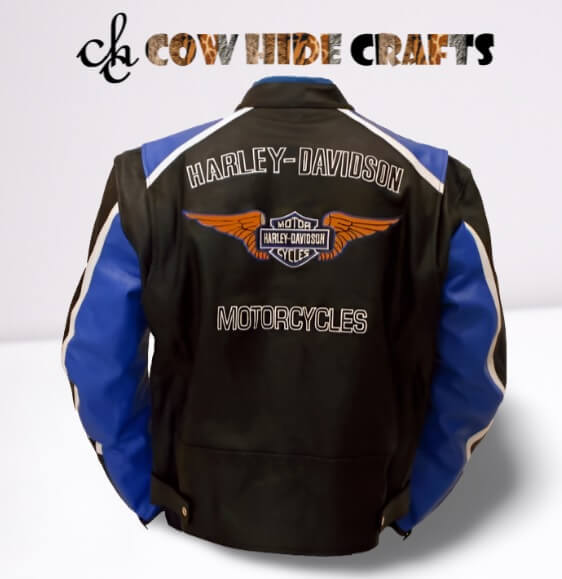 Harley Davidson inspired jacket styled for motorcycle rider