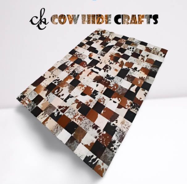 Multicolor cowhide large rug ranch decor