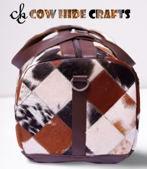 Multicolor cowhide weekender travel duffle
