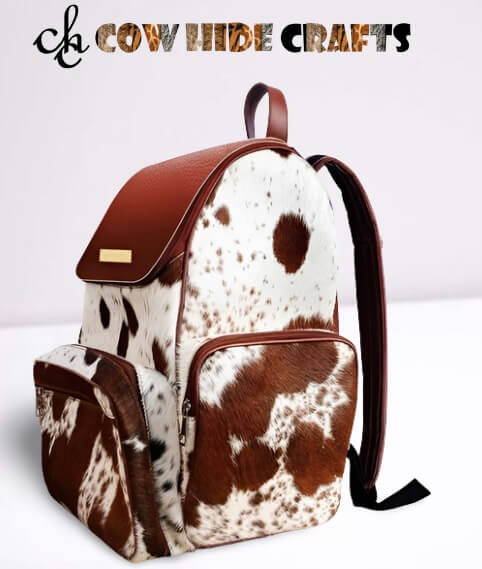 Name tag cowhide rucksack lined interior pockets