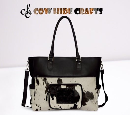 Black & White Cowhide Shoulder Bag