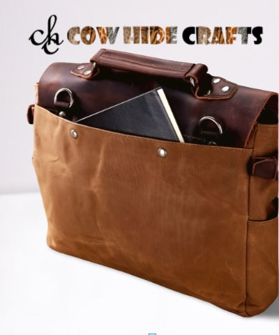 Nubuck leather satchel briefcase