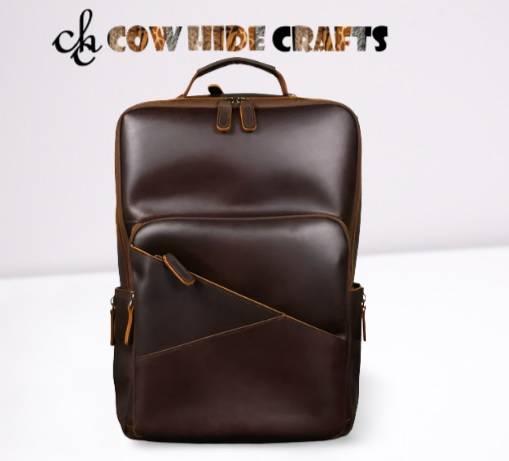 Oil pull up leather professional backpack