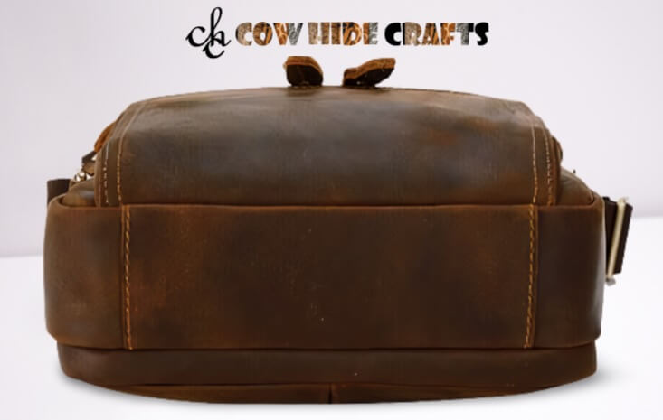 Oil pull up leather sling purse base