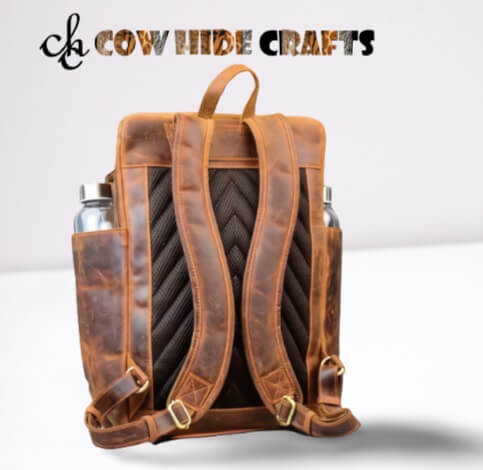 padded leather backpack