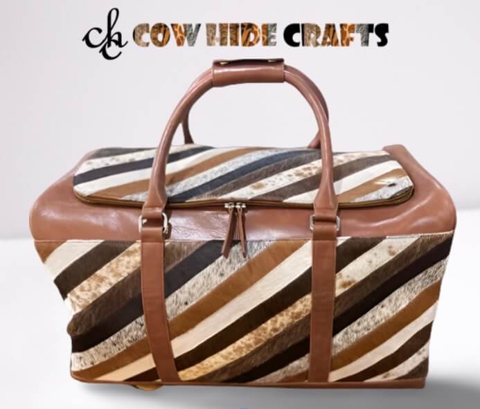 Patchwork Cowhide Duffle Bag