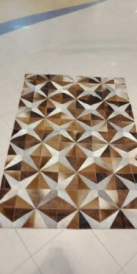 Patchwork star cowhide rug mix shade