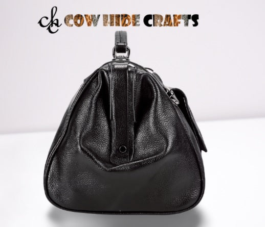 Pebbled cowhide frame bag detachable adjustable strap