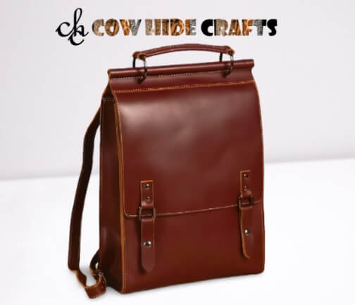 professional leather rucksack sleek backpack
