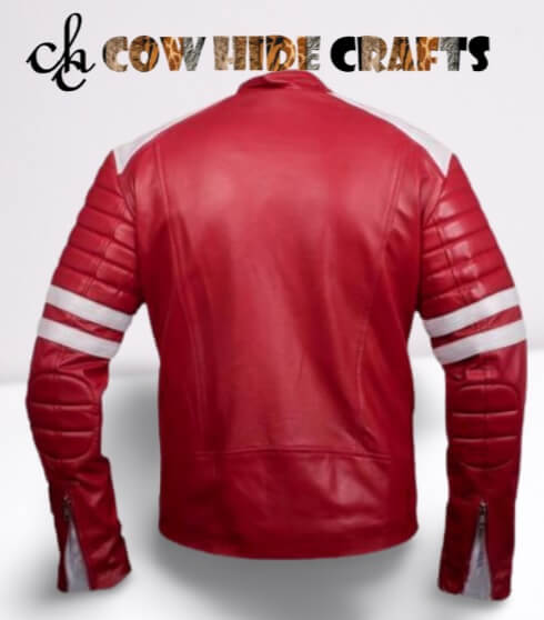 Padded sleeves detail on Mayhem Fight Club leather jacket