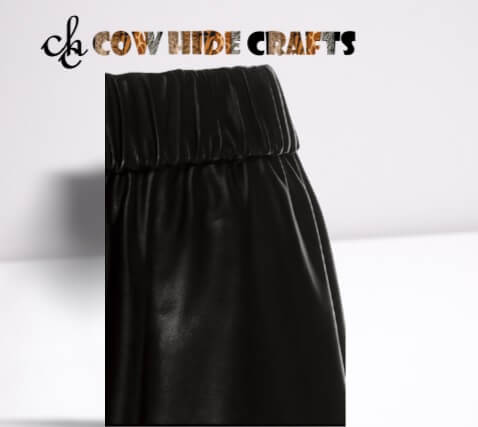 Retro charm pleated leather skirt for women New York style