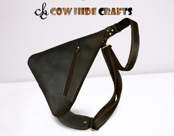 Retro sling bag two outside zipper compartments