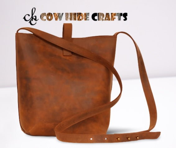 Vintage distressed leather crossbody purse women styled look
