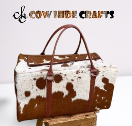 Saddle cowhide duffle bag