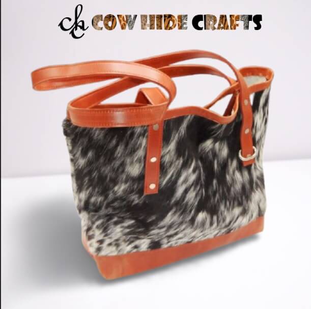 salt and pepper cowhide bag