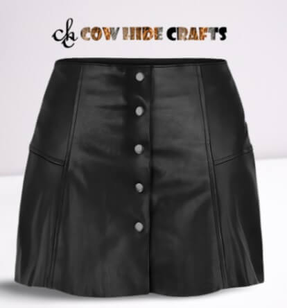 Sexy button closure night dress leather outfit for ladies