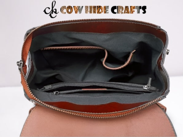 Shiny convertible backpack lined interior