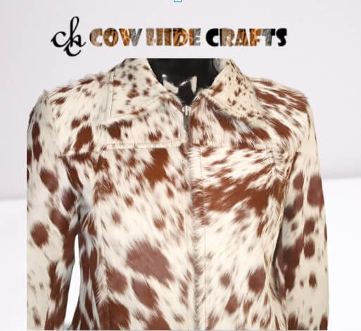 Shirt collar women tan cowhide jacket