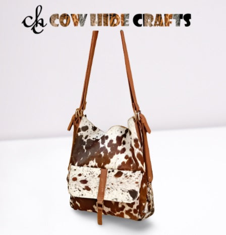 Convertible Messenger Cowhide Backpack