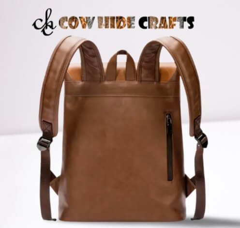 sleek leather backpack
