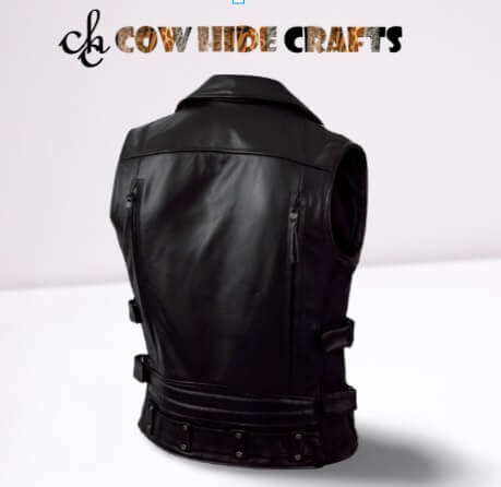 slim fit leather vest men women
