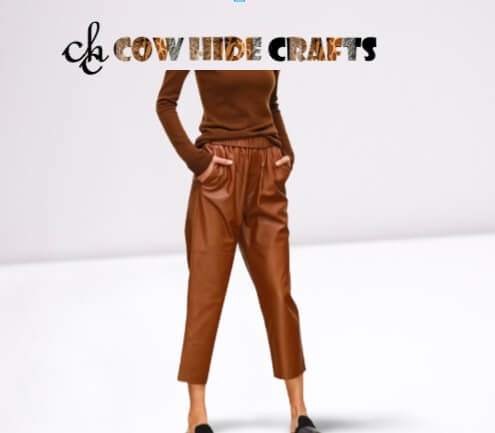 Soft comfortable sheepskin leather trousers women