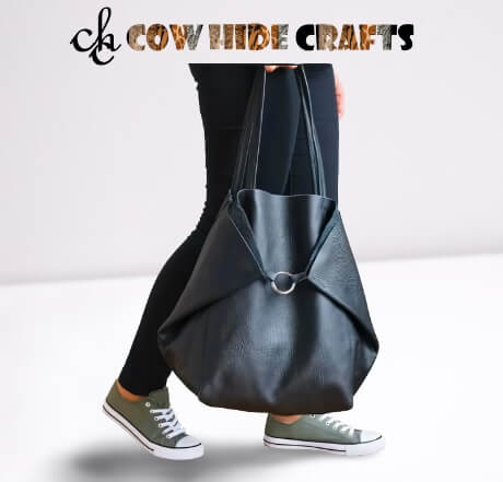 Soft leather large handbag black slouch tote