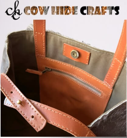 Spike patchwork cowhide bag magnetic closure