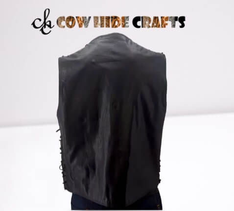 streetwear leather vest with side laces
