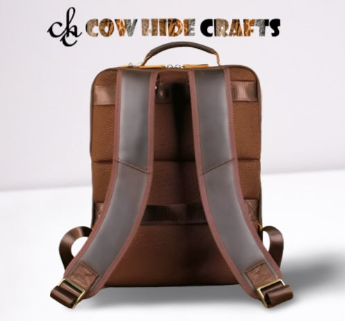 structured leather backpack for work travel